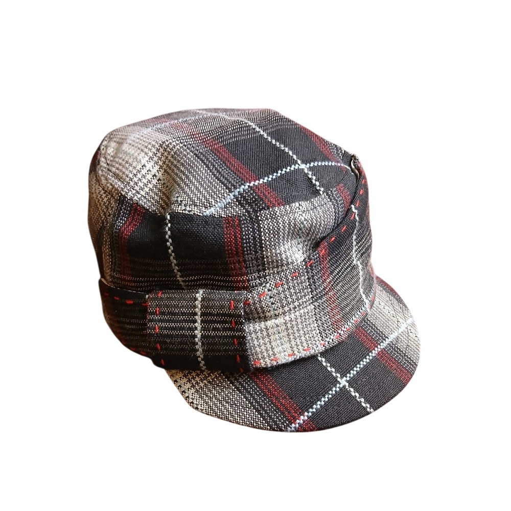 Pistil Weavers Plaid Gray‎ Black Tweed Flapper Womens Hat Size 8' #1533
